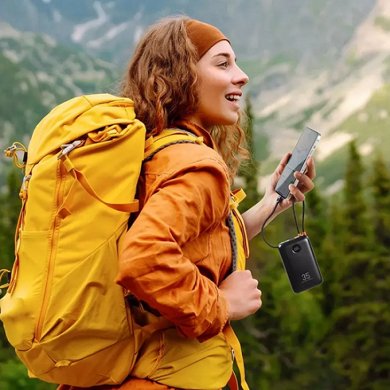 Зовнішній акумулятор VEGER Built-In 2 cables Ultra Mini 30000mAh (VG-W3018)