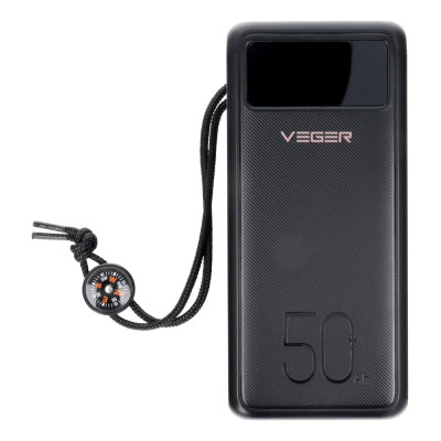 Зовнішній акумулятор VEGER 50000mAh 185Wh 3.7V With Built-in LED Flash (VG-W5001)