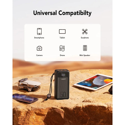 Зовнішній акумулятор VEGER 50000mAh 185Wh 3.7V With Built-in LED Flash (VG-W5001)