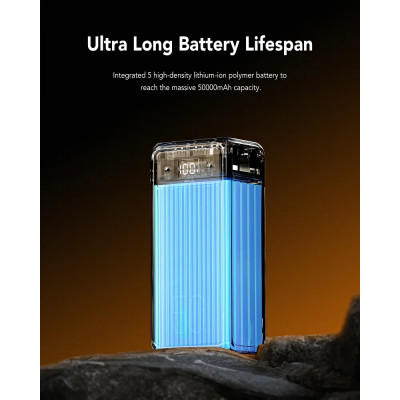 Зовнішній акумулятор VEGER 50000mAh 185Wh 3.7V With Built-in LED Flash (VG-W5001)