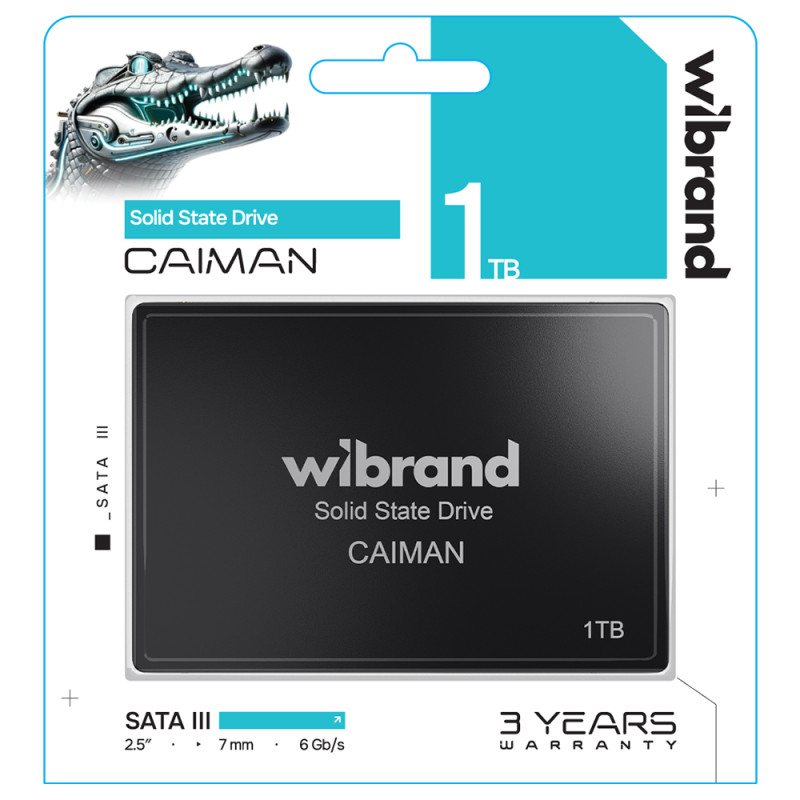 Накопичувач SSD Wibrand Caiman 1TB 2.5" 7mm SATAIII Standard (WI2.5SSD/CA1TBST)