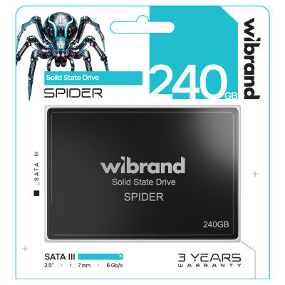 Накопичувач SSD Wibrand Spider 240GB 2.5" 7mm SATAIII Standard (WI2.5SSD/SP240GBST)