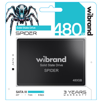 Накопичувач SSD Wibrand Spider 480GB 2.5" 7mm SATAIII Standard (WI2.5SSD/SP480GBST)