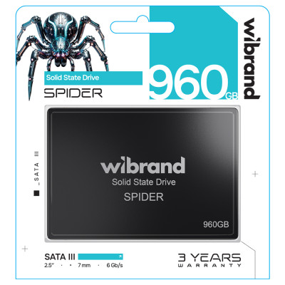 Накопичувач SSD Wibrand Spider 960GB 2.5" 7mm SATAIII Standard (WI2.5SSD/SP960GBST)