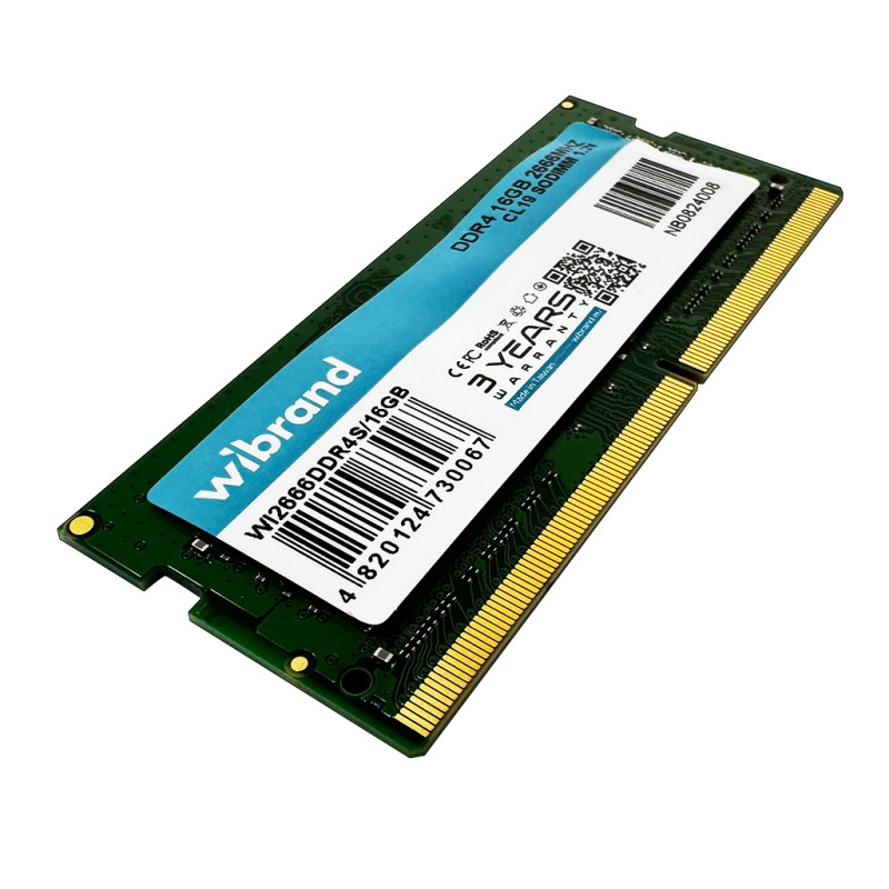 Оперативна пам'ять DDR4 Wibrand 16GB 2666MHz CL19 SODIMM (WI2666DDR4S/16GB)
