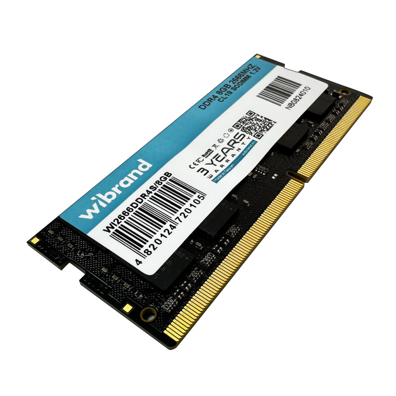 Оперативна пам'ять DDR4 Wibrand 8GB 2666MHz CL19 SODIMM (WI2666DDR4S/8GB)