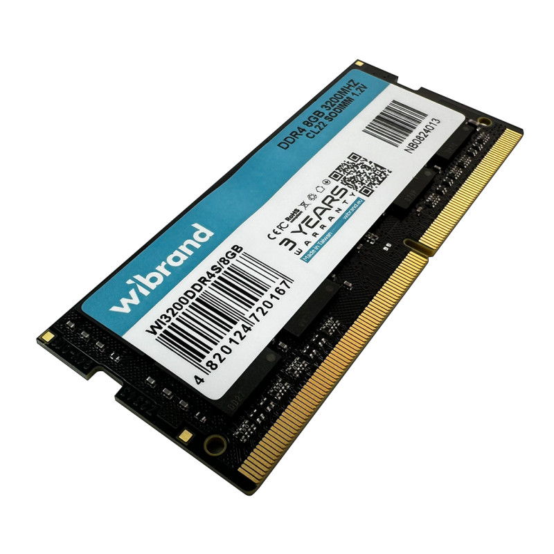 Оперативна пам'ять DDR4 Wibrand 8GB 3200MHz CL22 SODIMM (WI3200DDR4S/8GB)