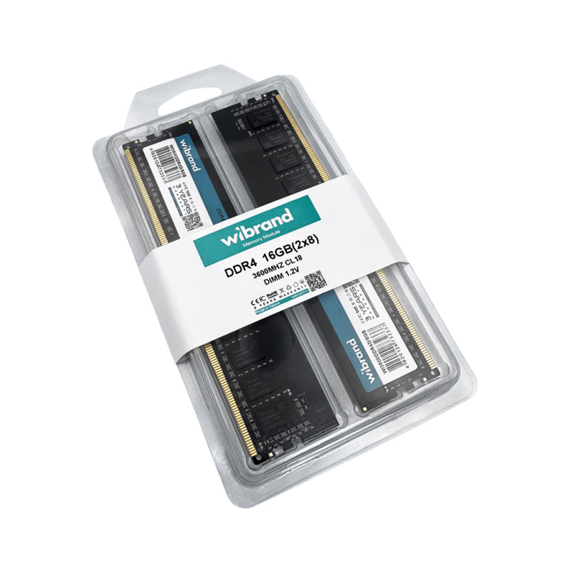 Оперативна пам'ять DDR4 Wibrand 16GB(2x8) 3600MHz CL18 DIMM (WI3600DDR4D/2x8GB)