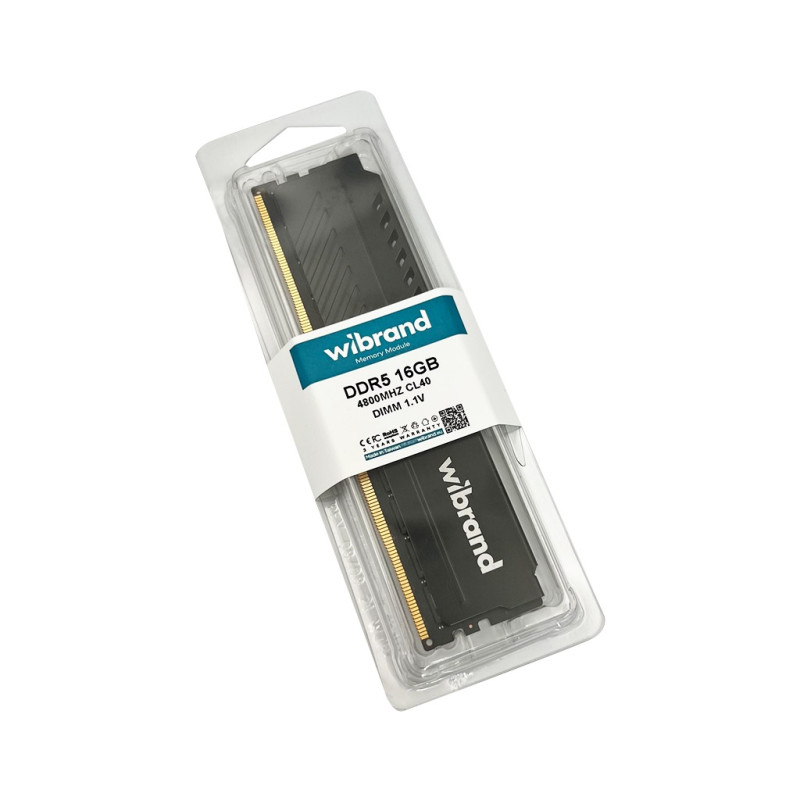 Оперативна пам'ять DDR5 Wibrand 16GB 4800MHz CL40 DIMM Heatsink Black (WI4800DDR5D/16GB)