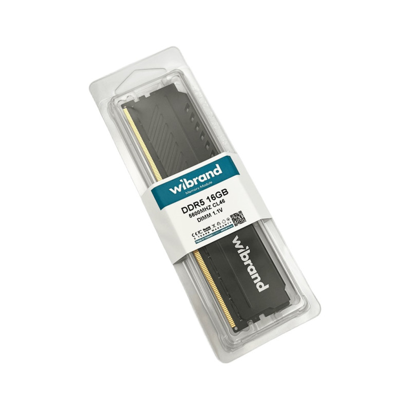 Оперативна пам'ять DDR5 Wibrand 16GB 5600MHz CL46 DIMM Heatsink Black (WI5600DDR5D/16GB)