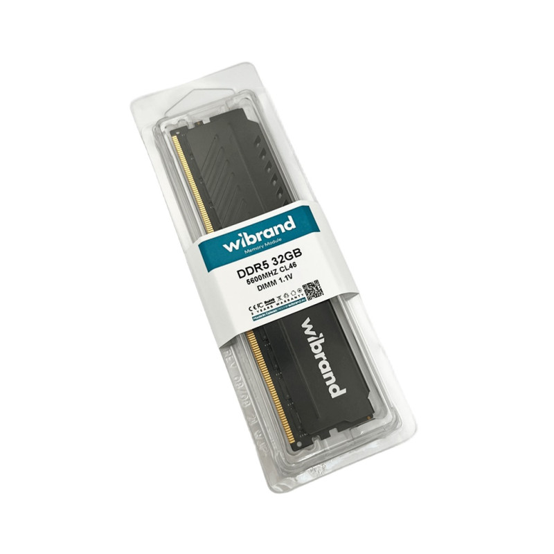 Оперативна пам'ять DDR5 Wibrand 32GB 5600MHz CL46 DIMM Heatsink Black (WI5600DDR5D/32GB)