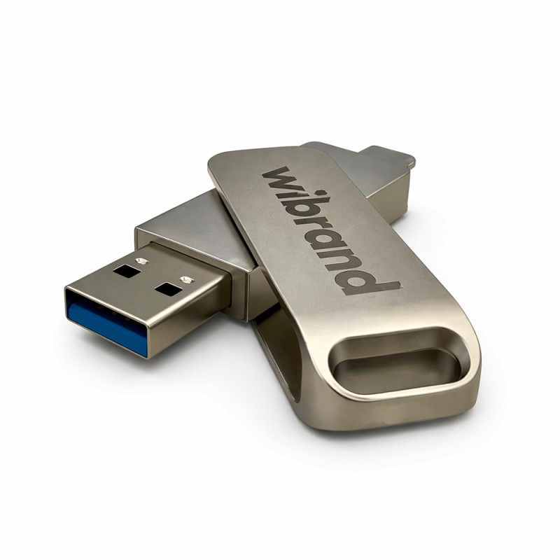 Портативний SSD Wibrand Wolf 1TB USB 3.2 Gen.2 Type-C/Type-A Read/Write 1000MB/s Silver (WIEXSSD/WO1TB)