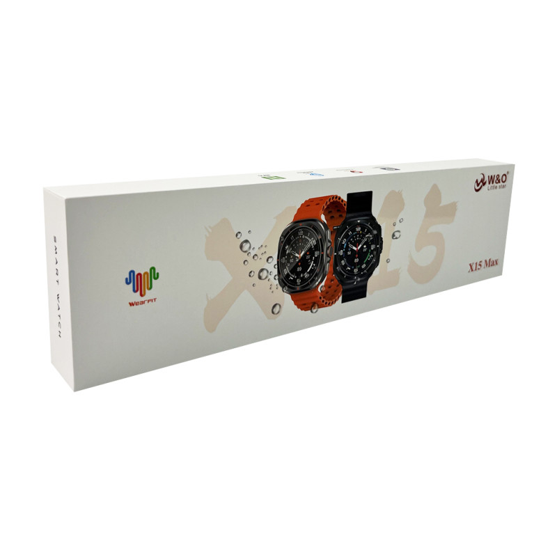 Смарт-годинник W&O X15 Max 38mm. 330 mAh. Amoled+IP67 Black (WOX15MBL)