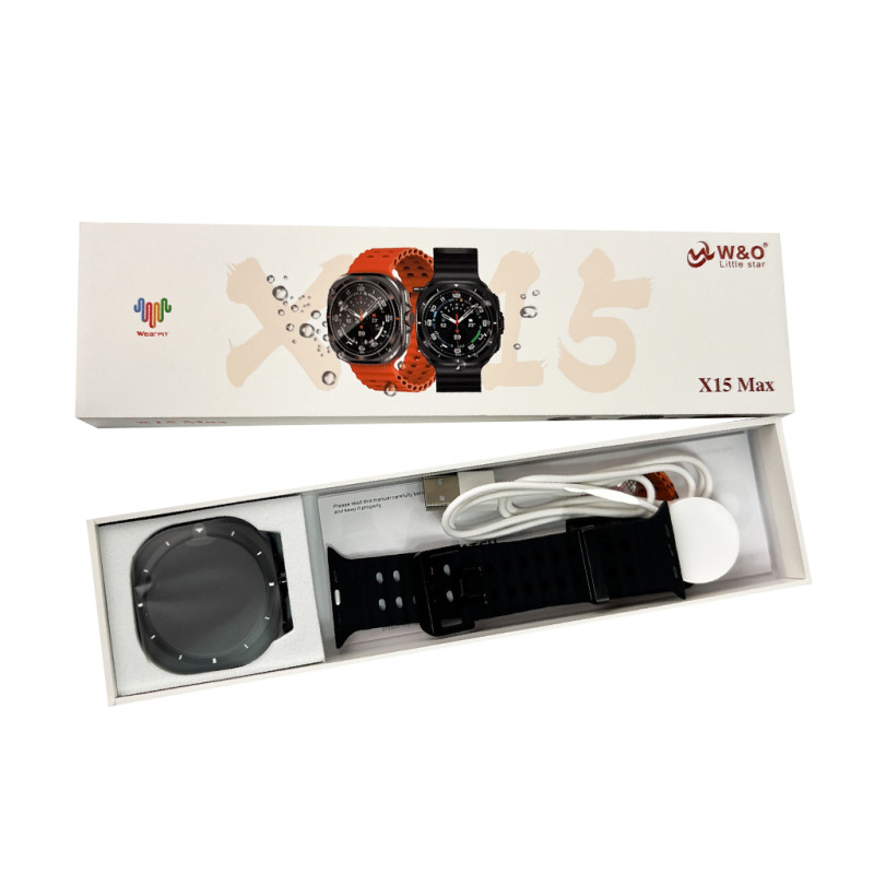 Смарт-годинник W&O X15 Max 38mm. 330 mAh. Amoled+IP67 Black (WOX15MBL)