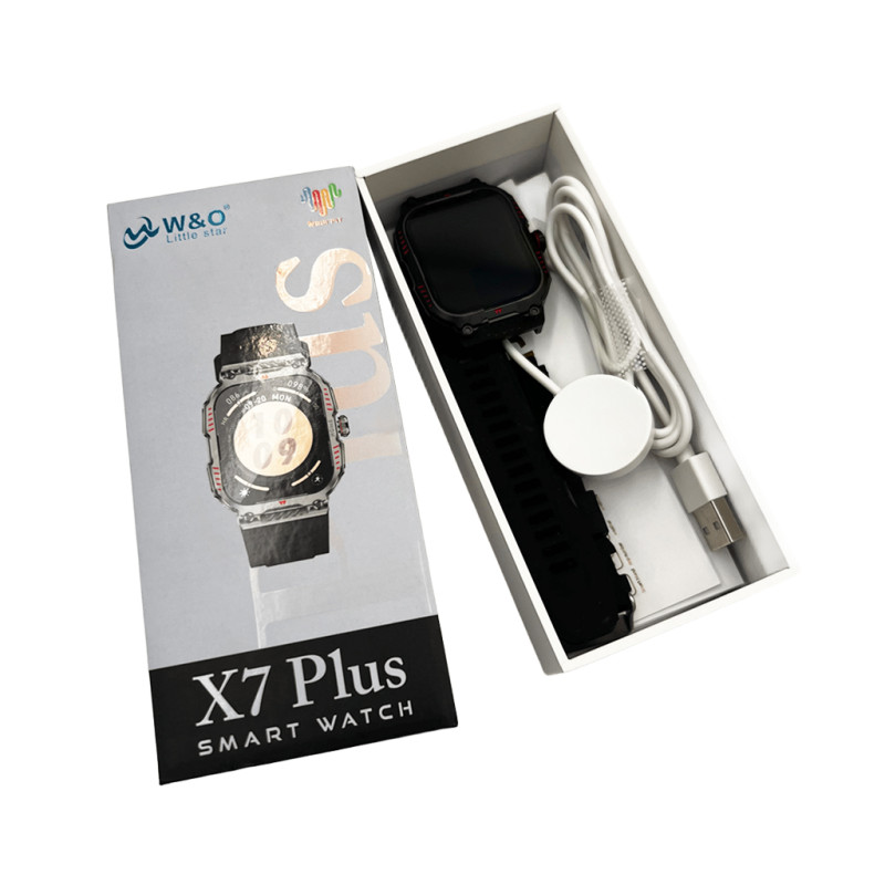 Смарт-годинник W&O X7 Plus 44mm. 300 mAh. IP67 Black (WOX7PBL)
