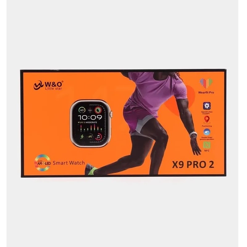 Смарт-годинник W&O X9 Pro2 44mm. 215 mAh. Amoled+IP67 Black (WOX9P2Black)