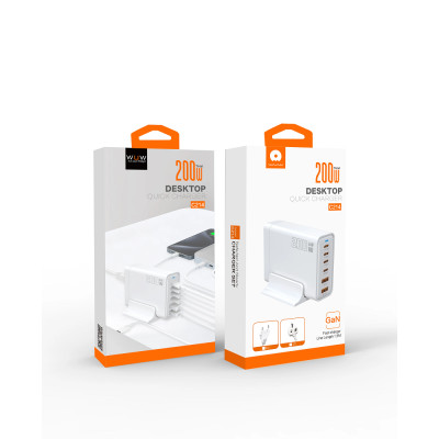 Мережевий зарядний пристрій WUW-C214 Gan 200W  white (WUW-C214)
