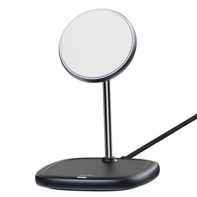 БЗП Baseus Swan Magnetic Desktop Bracket Wireless Charger(suit for IP12) Black (WXSW-01)