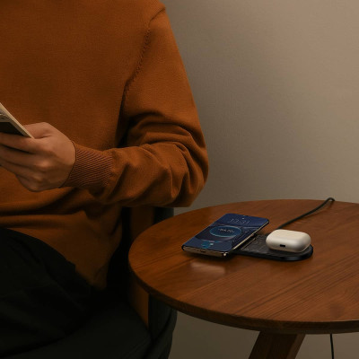 Бездротовий мультизарядний пристрій Baseus Digital LED Display 2in1 Wireless Charger 20W Black Universal version (WXSX010101)