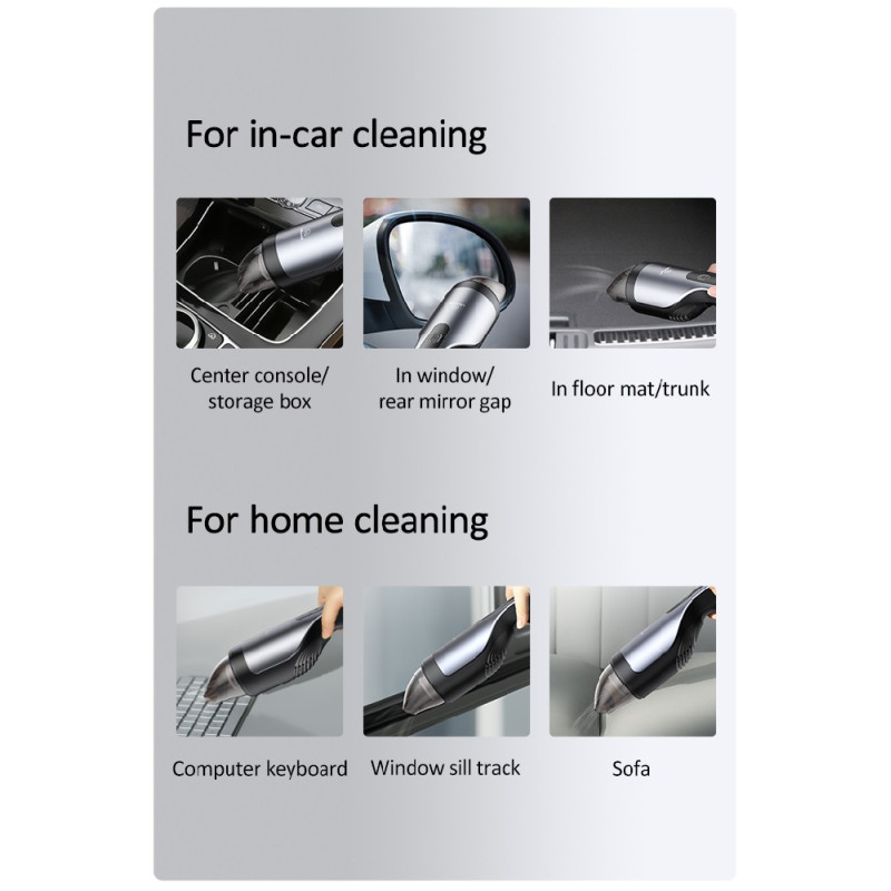 Автомобільний пилосос Usams US-ZB108-1 Mini Handheld Vacuum Cleaner Black (XCQZB10801)