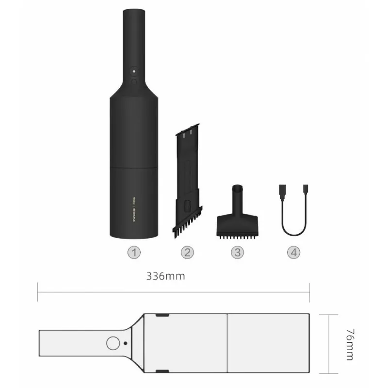 Автомобільний пилосос Xiaomi Shunzao Z1 Pro Black (XSZ1PB)