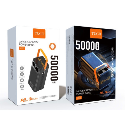 Зовнішній акумулятор WUW TUGII-Y105 (PD22.5W quick charge) 50000mAh Black (Y105) Зовнішній акумулятор WUW TUGII-Y105 (PD22.5W quick charge) 50000mAh Black (Y105)