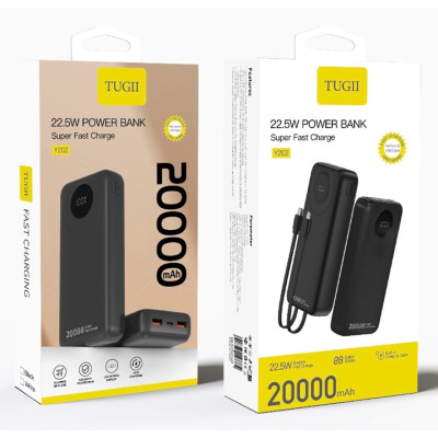 Зовнішній акумулятор WUW Y202 (PD22.5W quick charge) 20000mAh Black (Y202) Зовнішній акумулятор WUW Y202 (PD22.5W quick charge) 20000mAh Black (Y202)