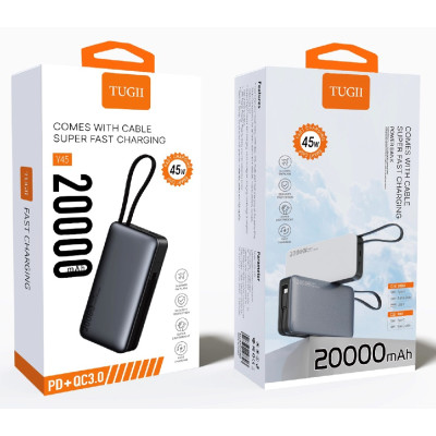 Зовнішній акумулятор WUW Y45 (PD22.5W quick charge) 20000mAh Black (Y45) Зовнішній акумулятор WUW Y45 (PD22.5W quick charge) 20000mAh Black (Y45)