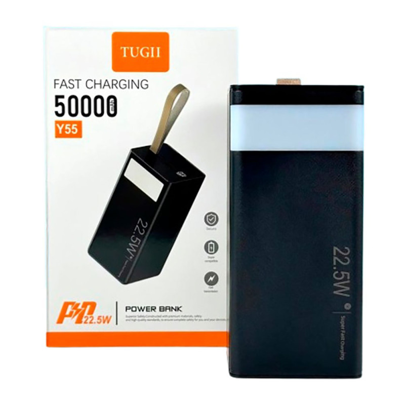 Зовнішній акумулятор WUW TUGII-Y55 （PD22.5W quick charge) 50000mAh Black (Y55)
