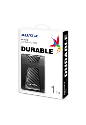 PHD External 2.5'' ADATA USB 3.1 DashDrive Durable HD650 1TB Black