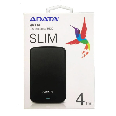 PHD External 2.5'' ADATA USB 3.2 Gen. 1 HV320 4TB Slim Black