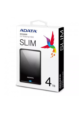 PHD External 2.5'' ADATA USB 3.1 DashDrive Classic HV620S 4TB Slim Black