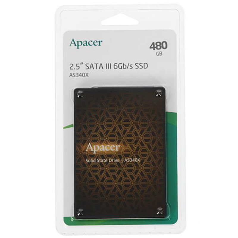 Накопичувач SSD Apacer AS340X 480GB 2.5" 7mm SATAIII 3D NAND Read/Write: 550/520 MB/sec