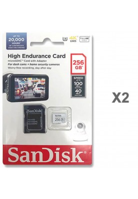 microSDXC (UHS-1 U3) SanDisk High Endurance 256Gb class 10 V30 (100Mb/s) (adapterSD)