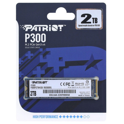 SSD M.2 Patriot P300 2TB NVMe 2280 PCIe 3.0x4 3D NAND TLC