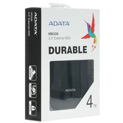 PHD External 2.5'' ADATA USB 3.1 DashDrive Durable HD330 4TB Black