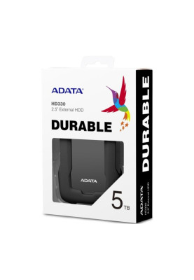 PHD External 2.5'' ADATA USB 3.1 DashDrive Durable HD330 5TB Black