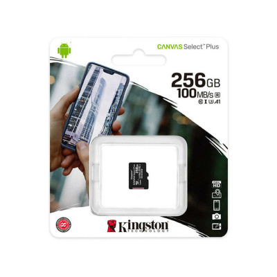 microSDXC (UHS-1) Kingston Canvas Select Plus 256Gb class 10 А1 (R-100MB/s)