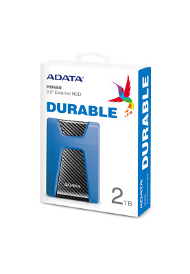 PHD External 2.5'' ADATA USB 3.2 Gen. 1 DashDrive Durable HD650 2TB Blue