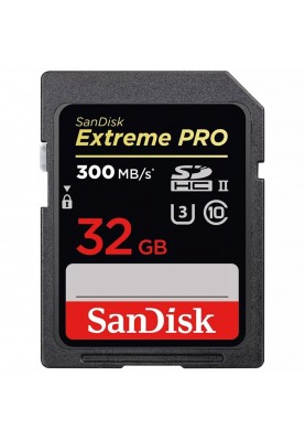 SDXC (UHS-II U3) SanDisk Extreme Pro 32Gb class 10 V90 (R300MB/s, W260MB/s)