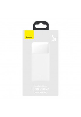 Зовнішній акумулятор Baseus Bipow Digital Display Power bank 30000mAh 15W White