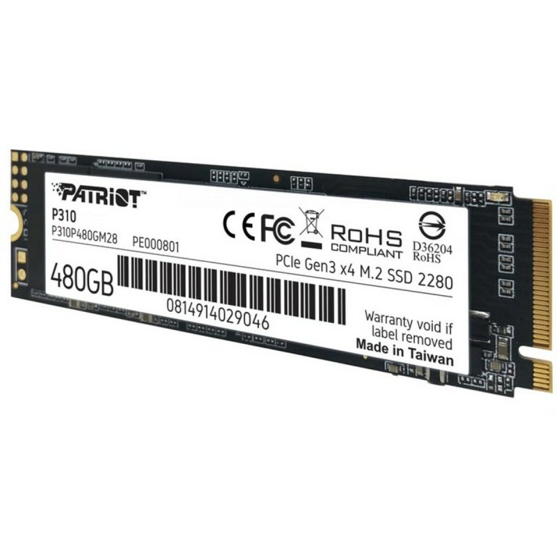 SSD M.2 Patriot P310 480GB NVMe 2280 PCIe 3.0x4 3D NAND TLC