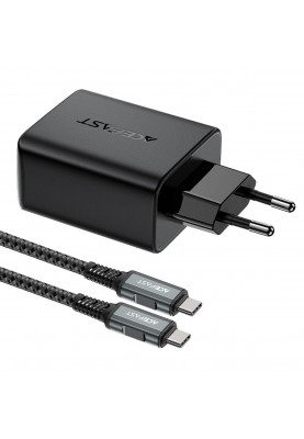 Мережевий зарядний пристрій ACEFAST A17 65W GaN multi-function HUB charger set Black