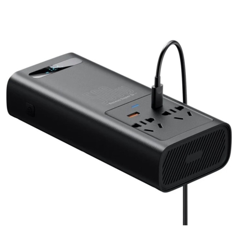 Автомобільний інвертор Baseus Super Si Power Inverter 500W (220V CN/EU ) Black
