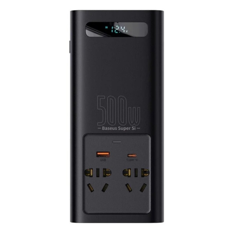 Автомобільний інвертор Baseus Super Si Power Inverter 500W (220V CN/EU ) Black