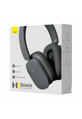 Навушники Baseus Bowie H1 Noise-Cancelling Wireless Headphones Gray