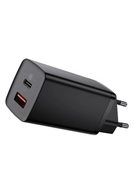 Мережевий зарядний пристрій Baseus GaN2 Lite Quick Charger C+U 65W EU Black