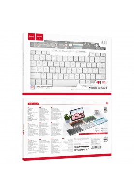 Клавіатура HOCO S55 Transparent Discovery edition wireless BT keyboard Space White