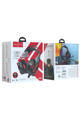 Навушники HOCO W102 Cool tour gaming headphones Red