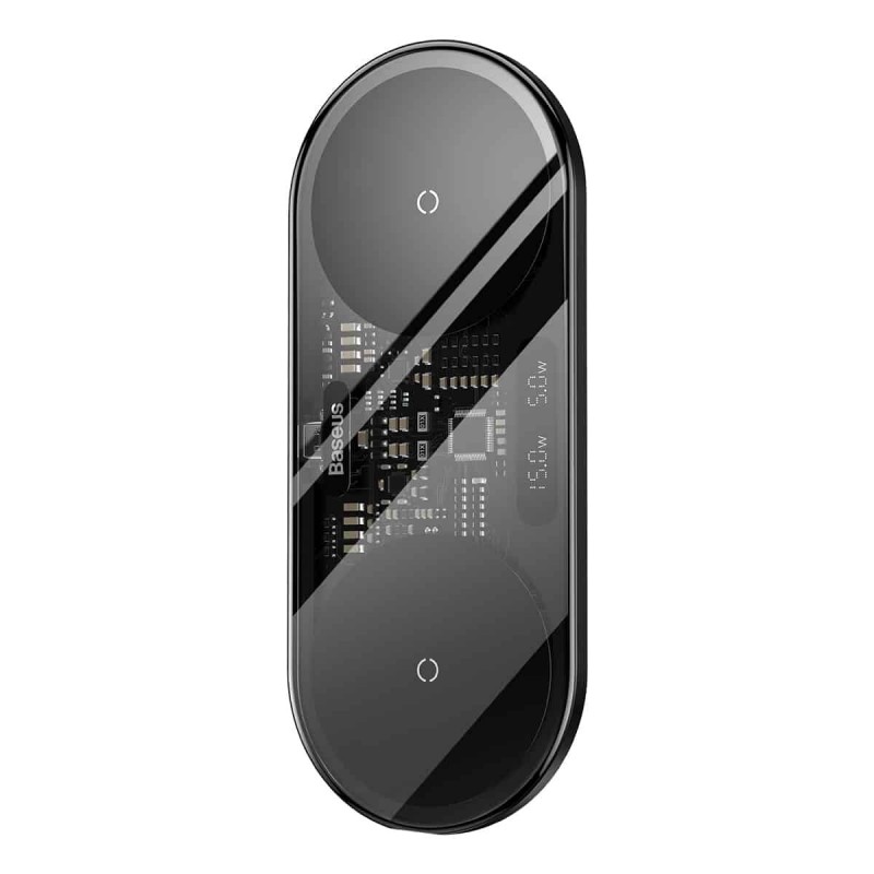 Бездротовий зарядний пристрій Baseus Digital LED Display 2in1 Wireless Charger 20W Black Universal version